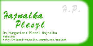 hajnalka pleszl business card